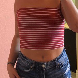 Red & White tube top